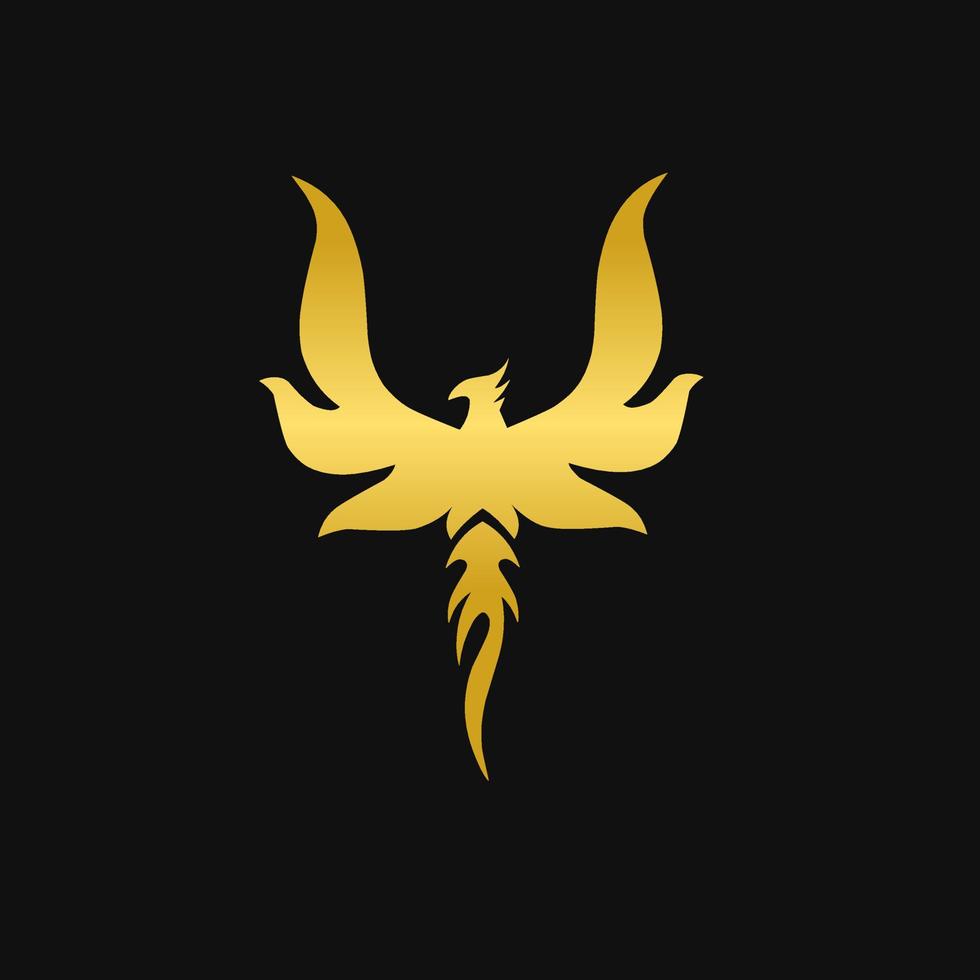 Illustrationsvektorgrafik des abstrakten Logodesigns des goldenen Phönixvogels vektor