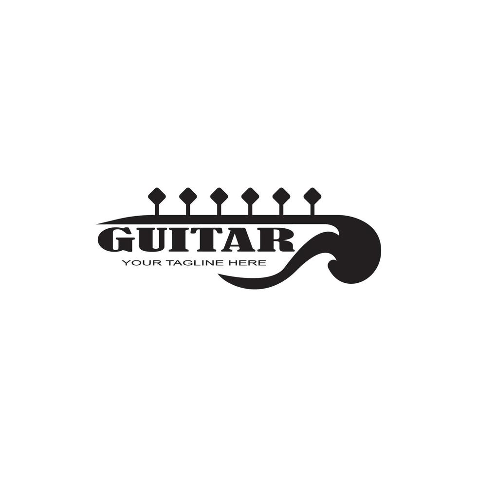 gitarr logotyp mall vektor ikon illustration