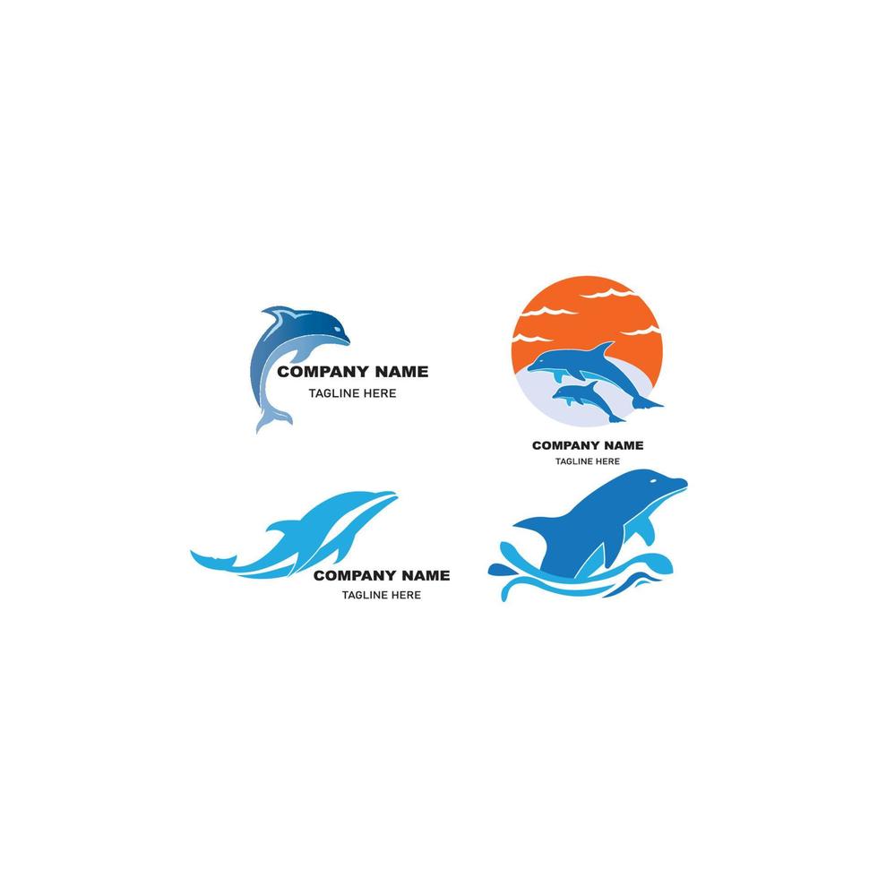 enkel delfin logotyp vektor ikon illustration