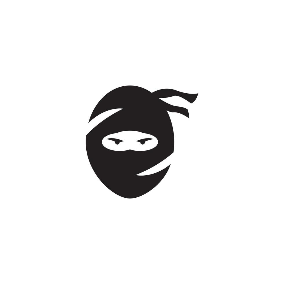 ninja krigare ikon. enkel svart ninja huvud logotyp illustration vektor