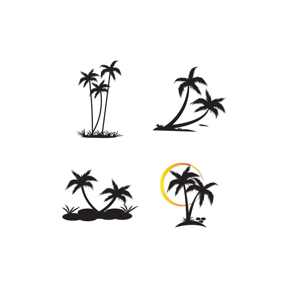 kokos träd ikon logotyp mall vektor illustration