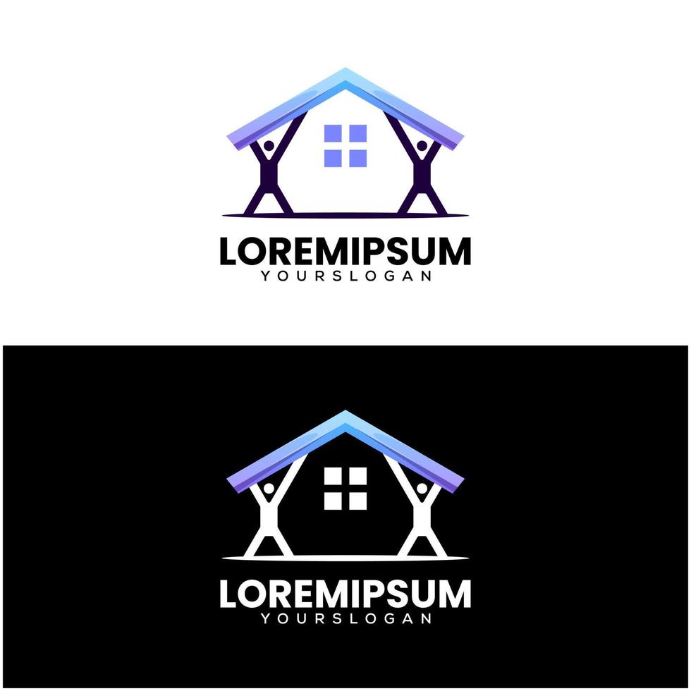 Logo-Designvorlage für menschliches Zuhause vektor