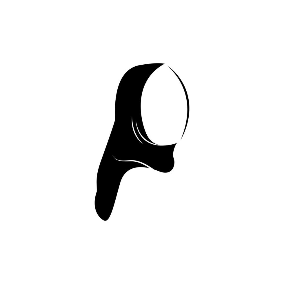 hijab silhuett logotyp vektor illustration