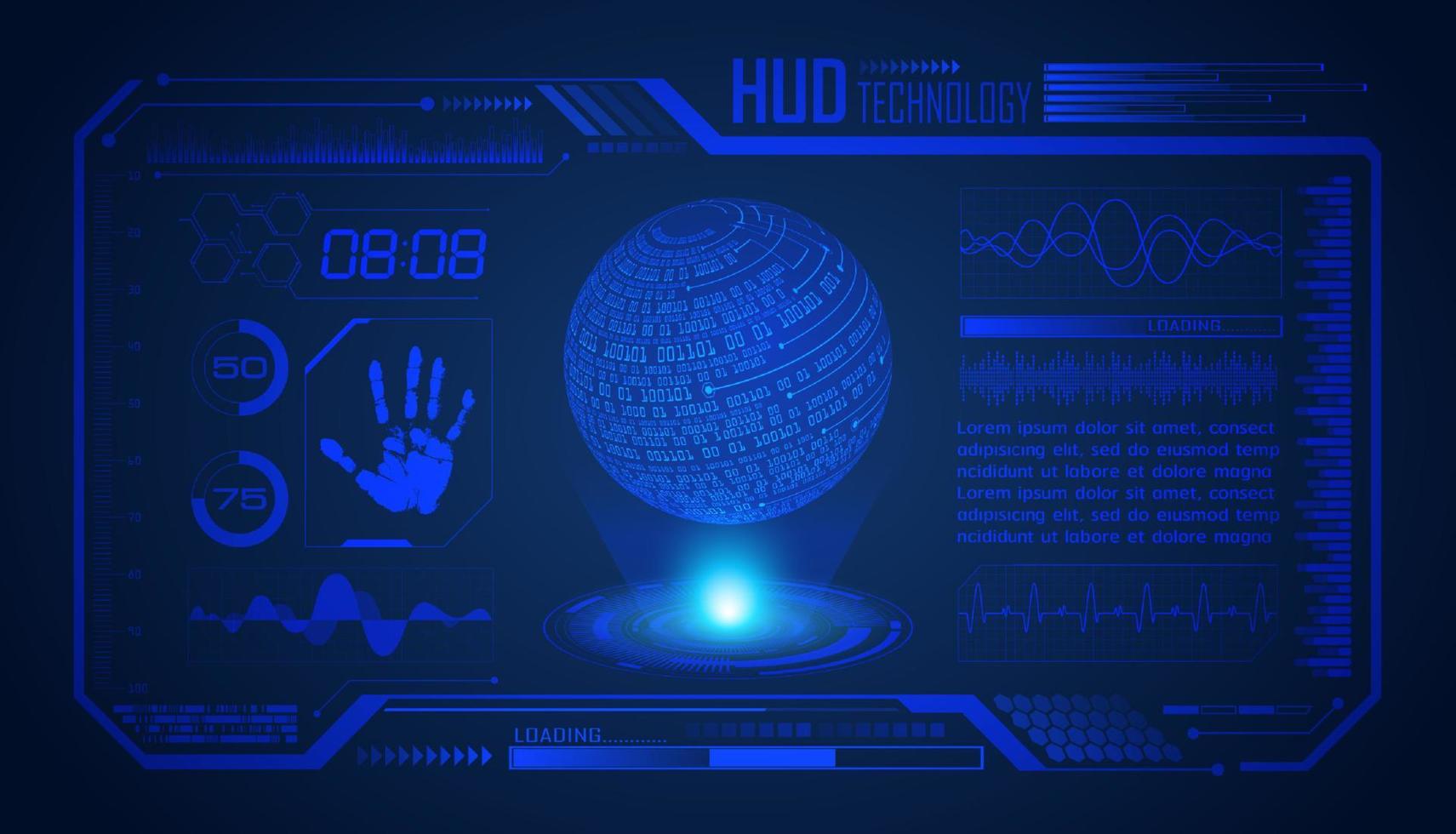 modern hud teknologi skärm bakgrund vektor