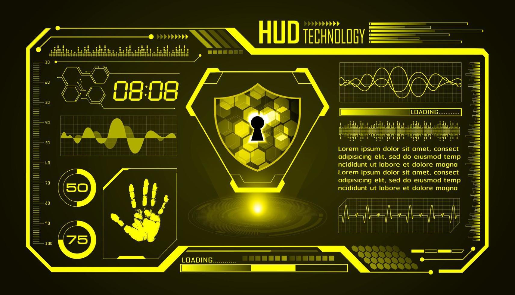 modern hud teknologi skärm bakgrund vektor