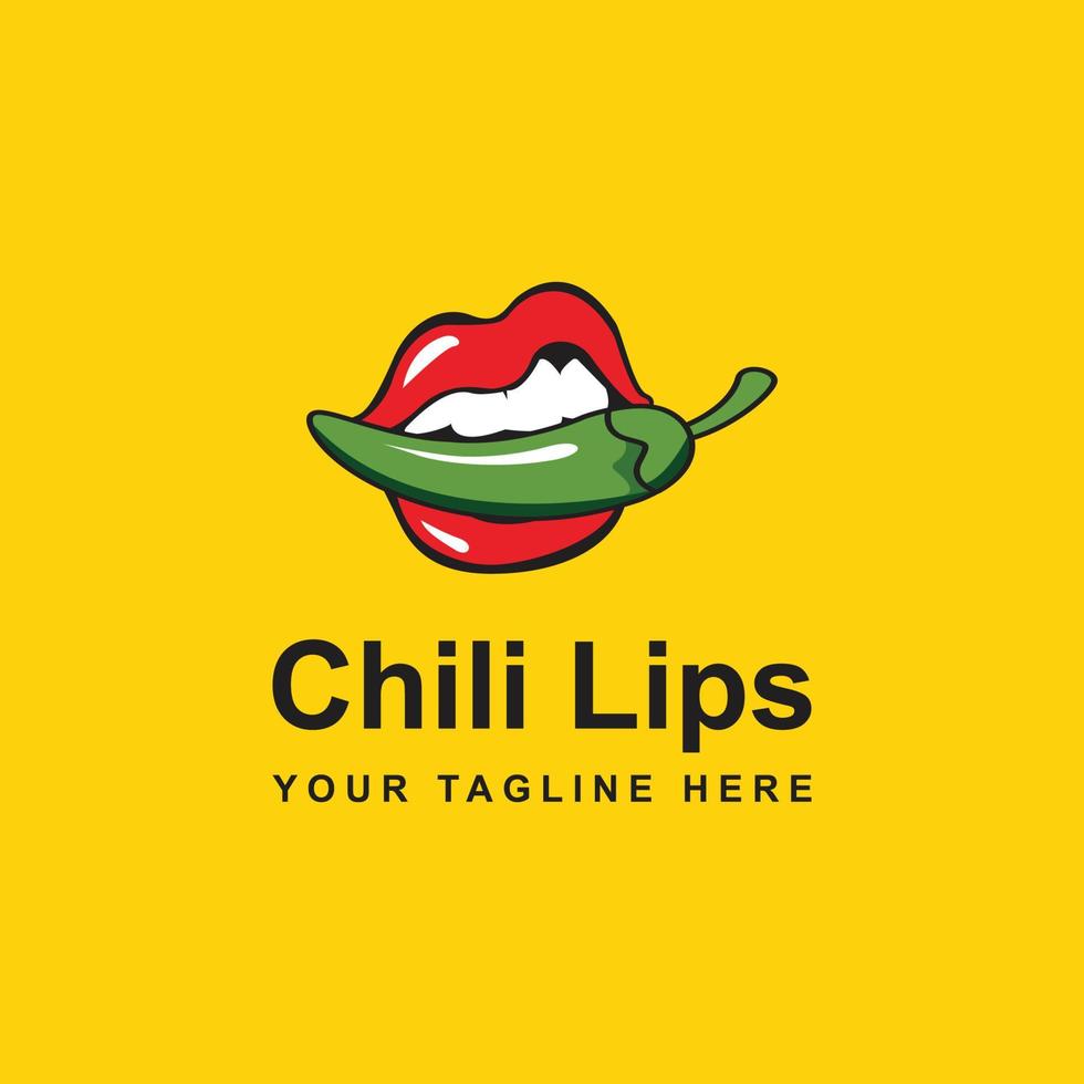 Chili-Lippen-Logo-Design-Vorlage. vektor