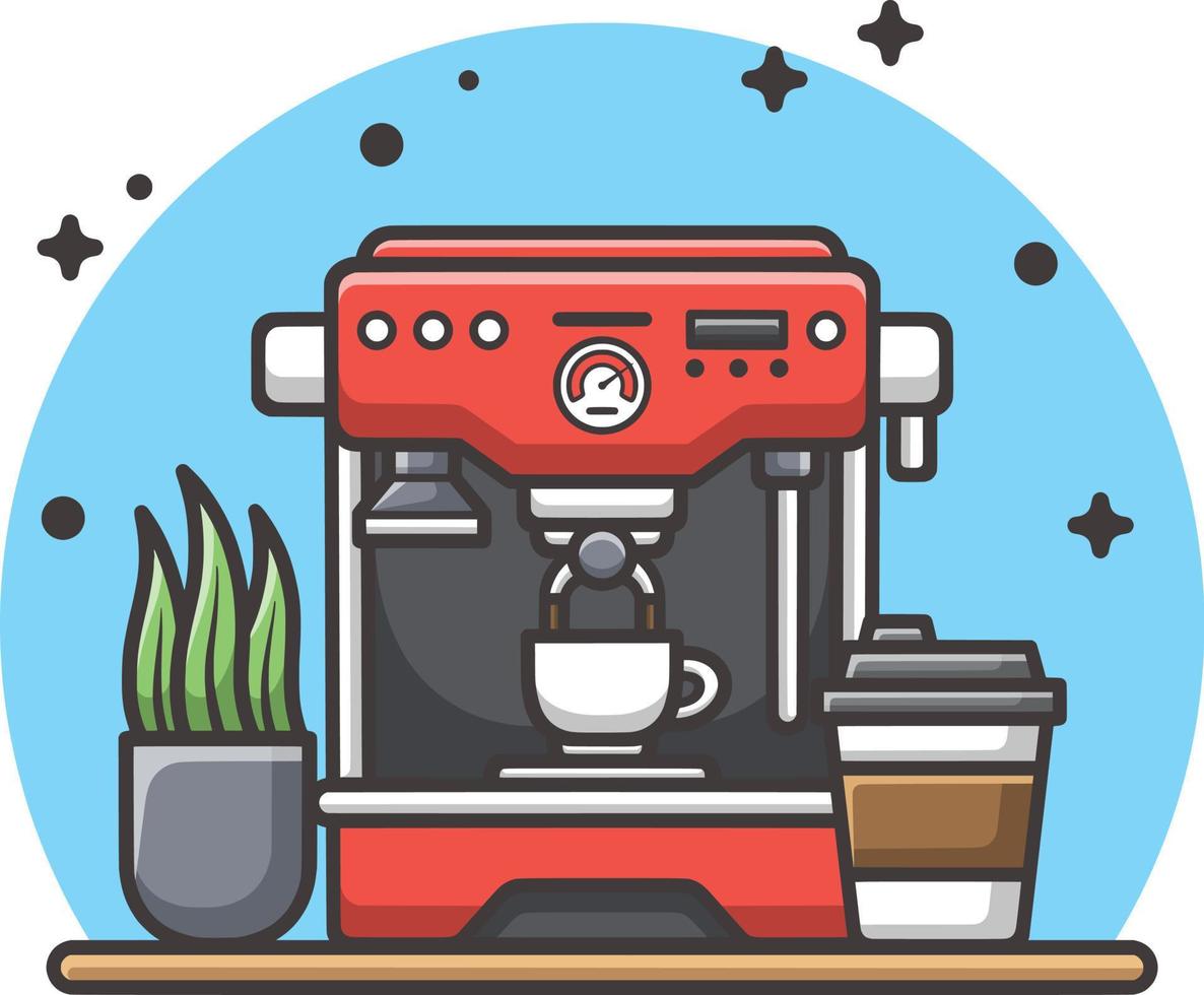 kaffe maskin enkel illustration vektor