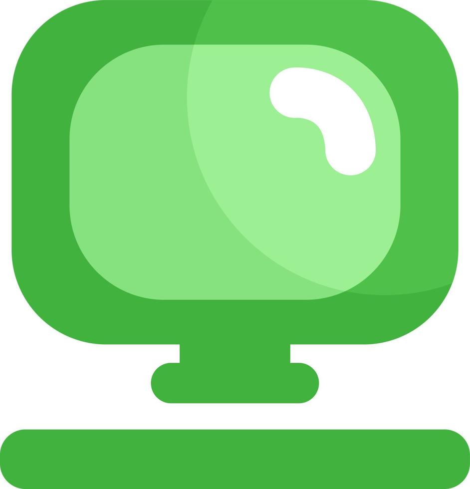 grön dator, illustration, vektor på en vit bakgrund.