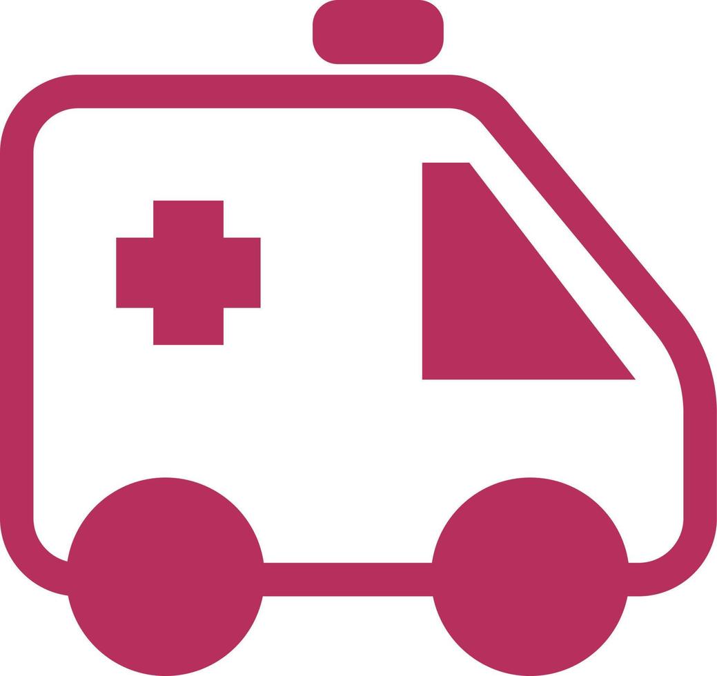 rosa ambulans bil, illustration, på en vit bakgrund. vektor