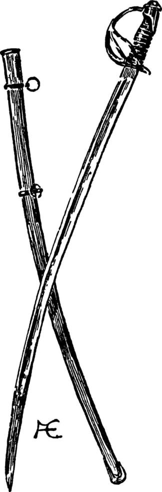 sabel, årgång illustration. vektor