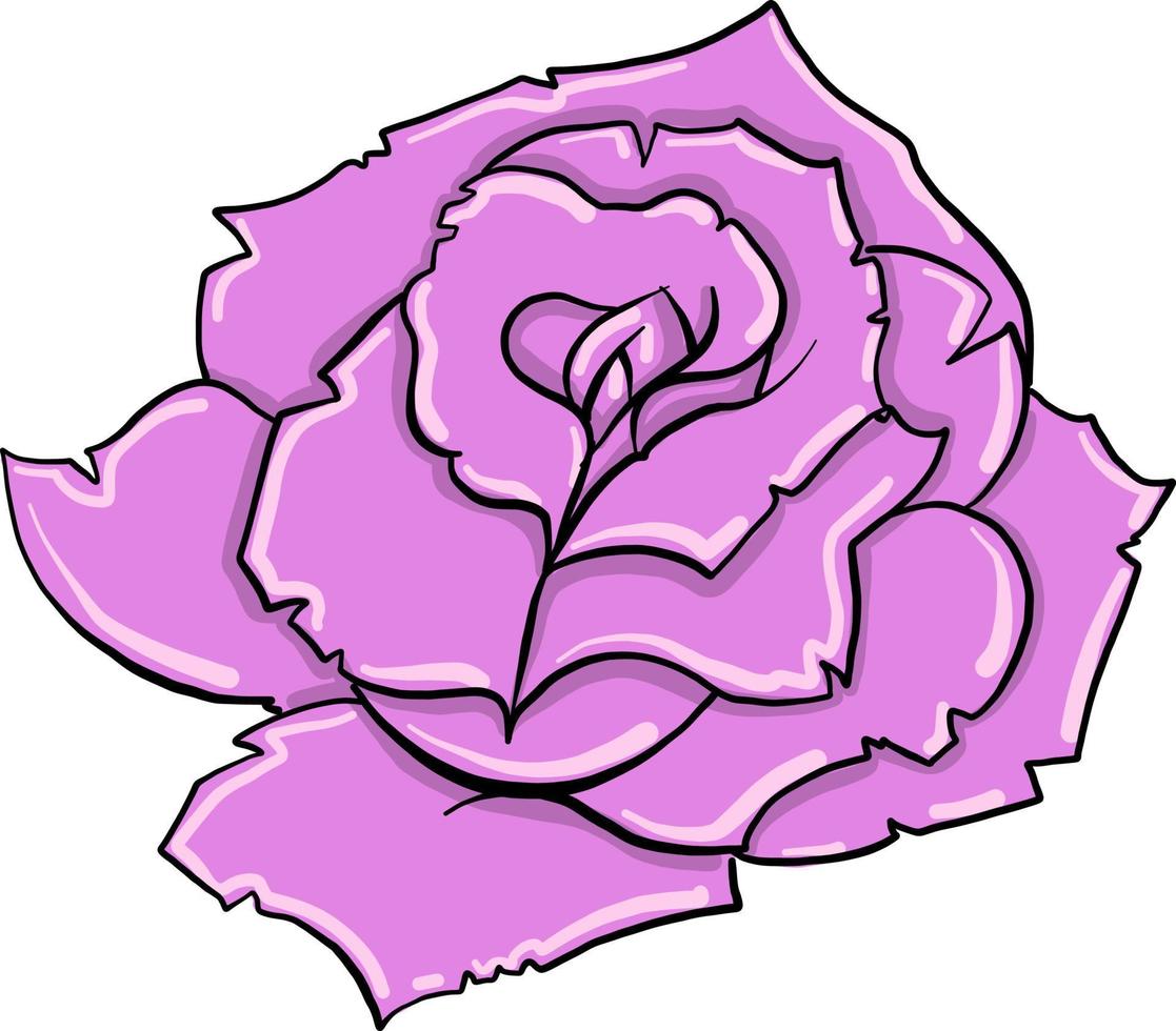 Rosa Rose, Illustration, Vektor auf weißem Hintergrund