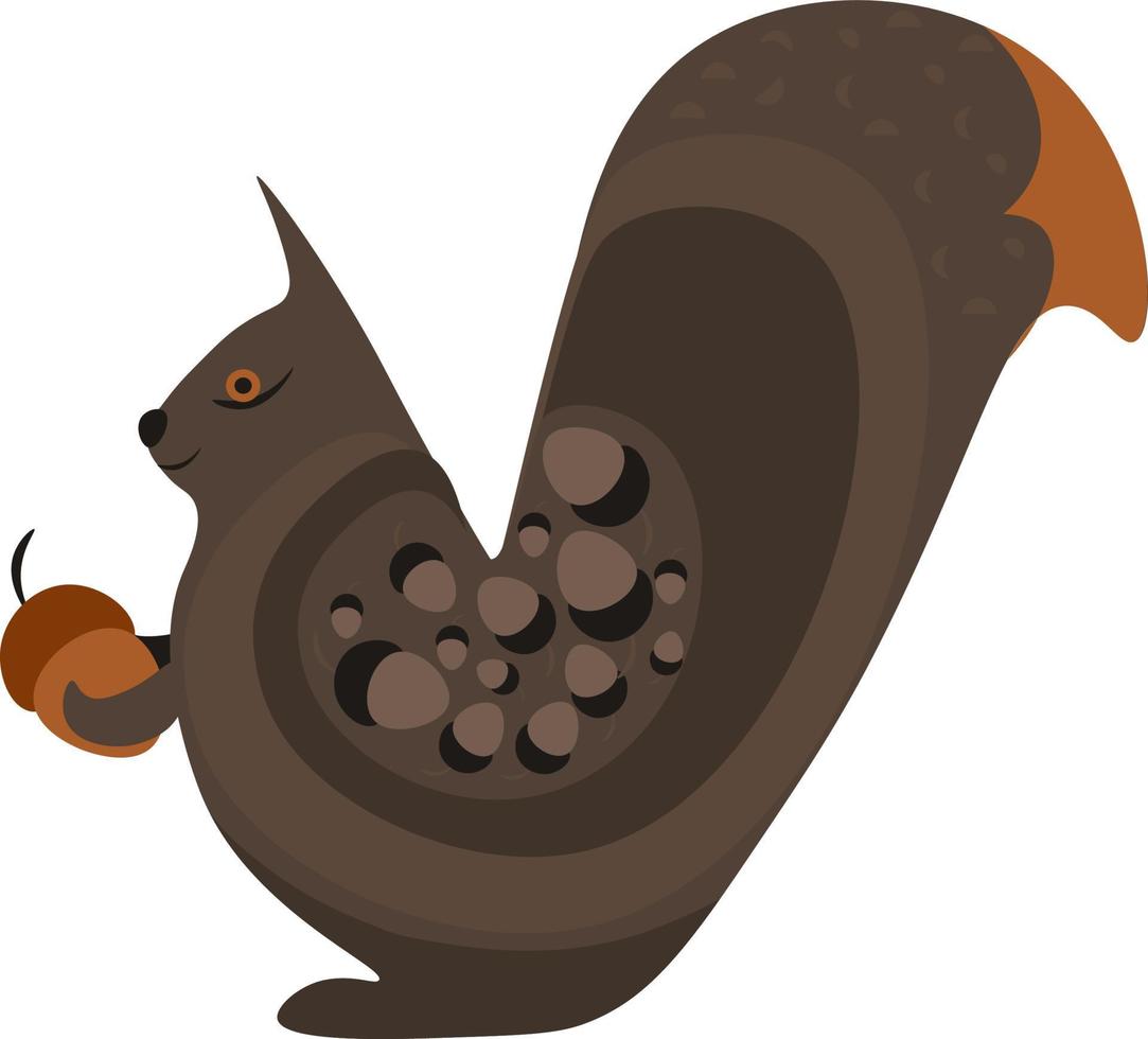 Fettes Eichhörnchen, Illustration, Vektor auf weißem Hintergrund.