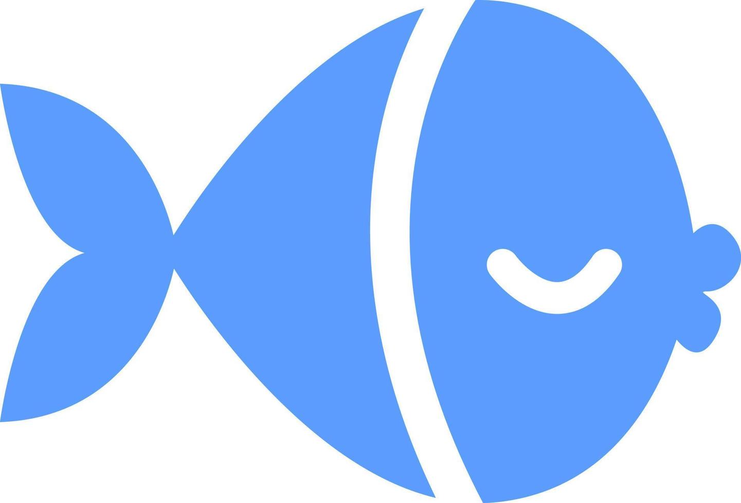 blauer Meeresfisch, Symbolabbildung, Vektor auf weißem Hintergrund