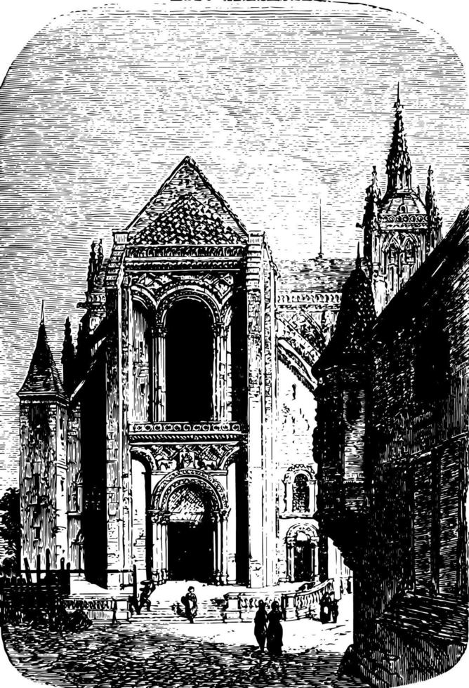 katedral av mannens en roman katolik katedral årgång gravyr. vektor