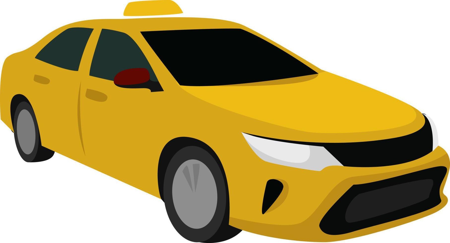 gelbes Taxi, Illustration, Vektor auf weißem Hintergrund