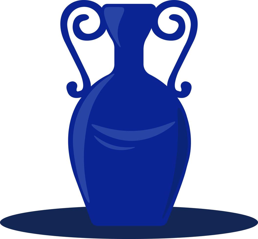 blaue Vase, Illustration, Vektor auf weißem Hintergrund.