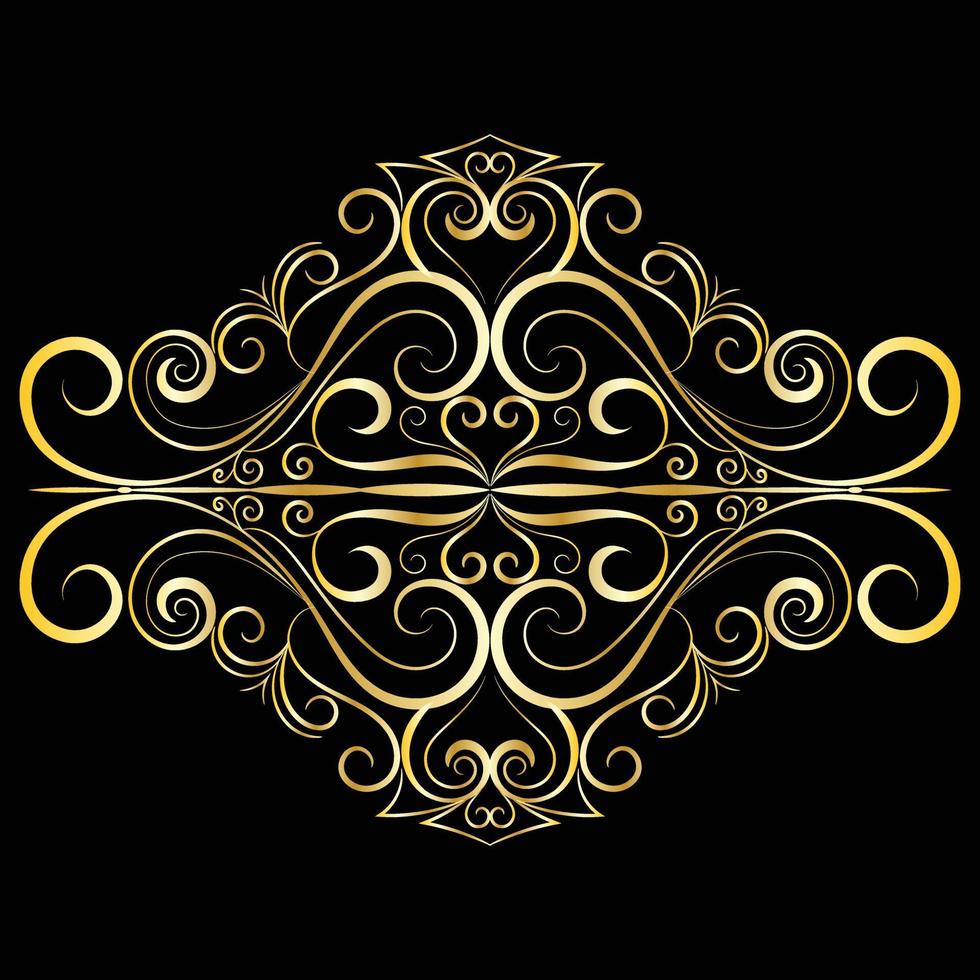 dekorativer Rahmen elegantes Vektorelement für Design im östlichen Stil, Platz für Text. schöne florale goldene grenze. Spitzenillustration für Einladungen, Grußkarten und T-Shirt-Design. vektor