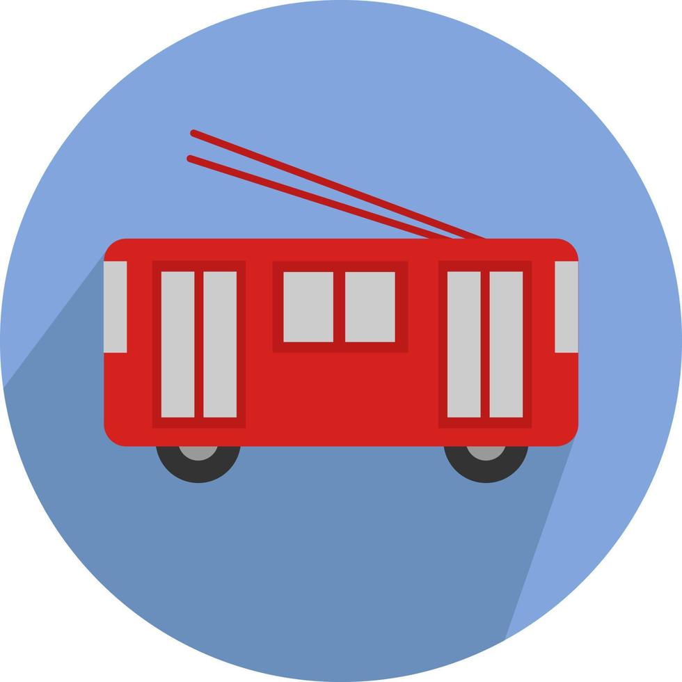 Rote Straßenbahn, Illustration, Vektor auf weißem Hintergrund.