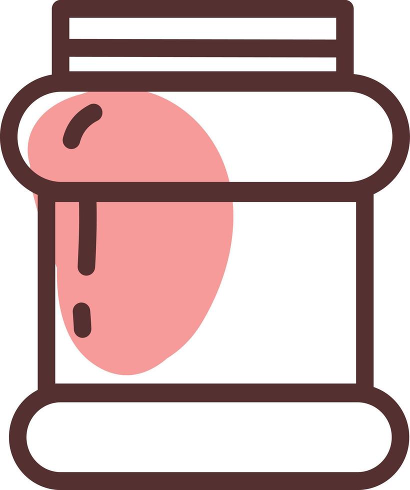 Hagebutten-Marmeladenglas, Illustration, Vektor auf weißem Hintergrund.