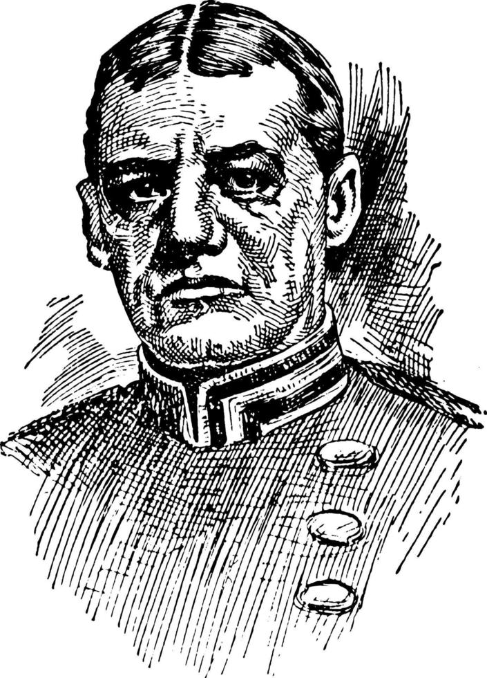 Konteradmiral Evans, Vintage Illustration vektor