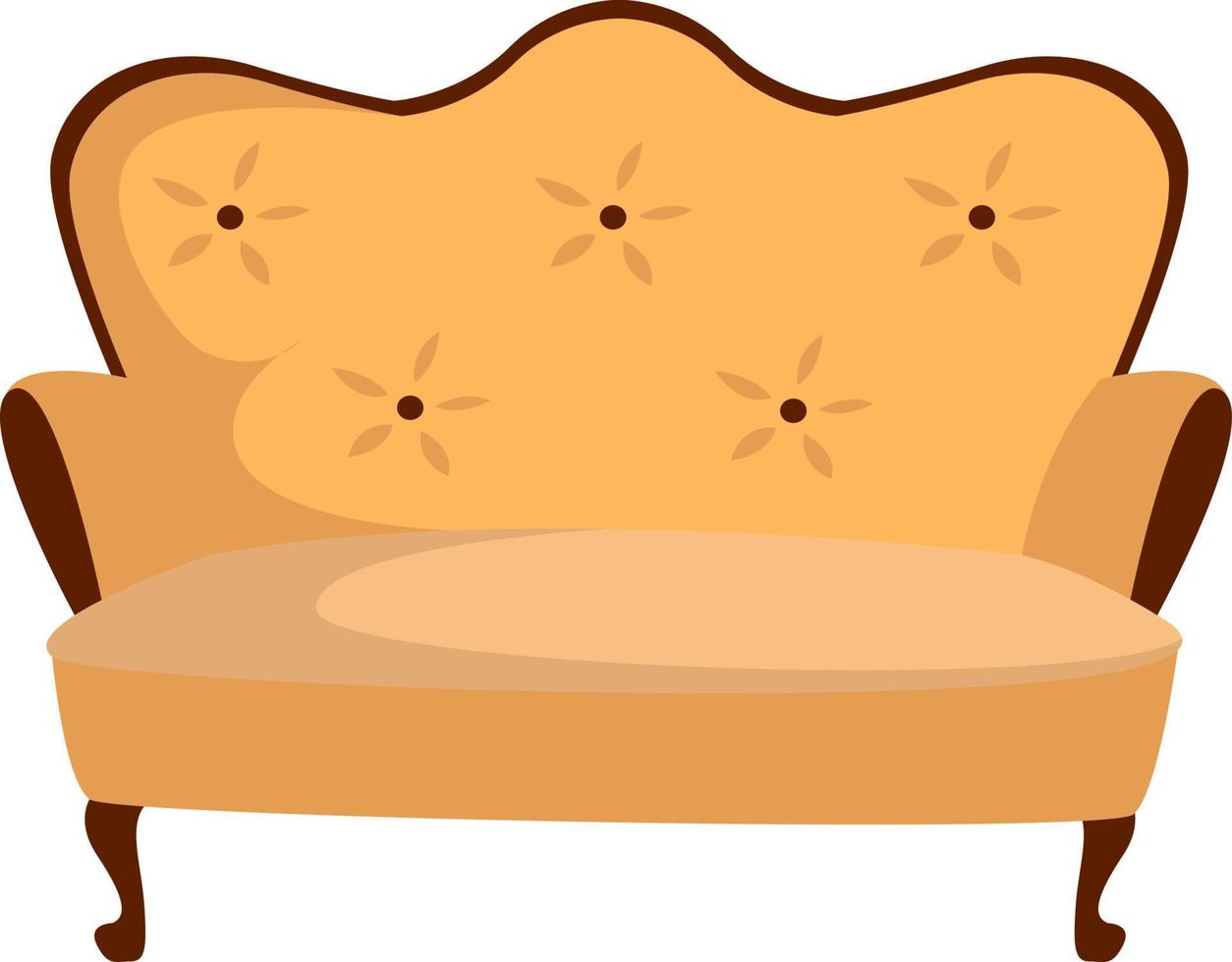 gelbes Sofa, Illustration, Vektor auf weißem Hintergrund