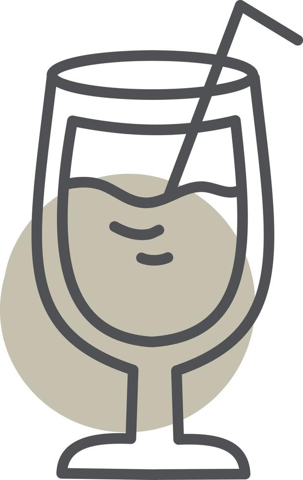 vin glas med sugrör, illustration, vektor på en vit bakgrund.
