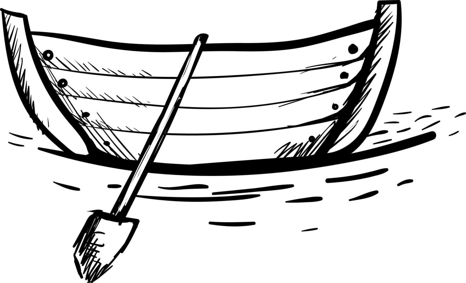 båt teckning, illustration, vektor på vit bakgrund.