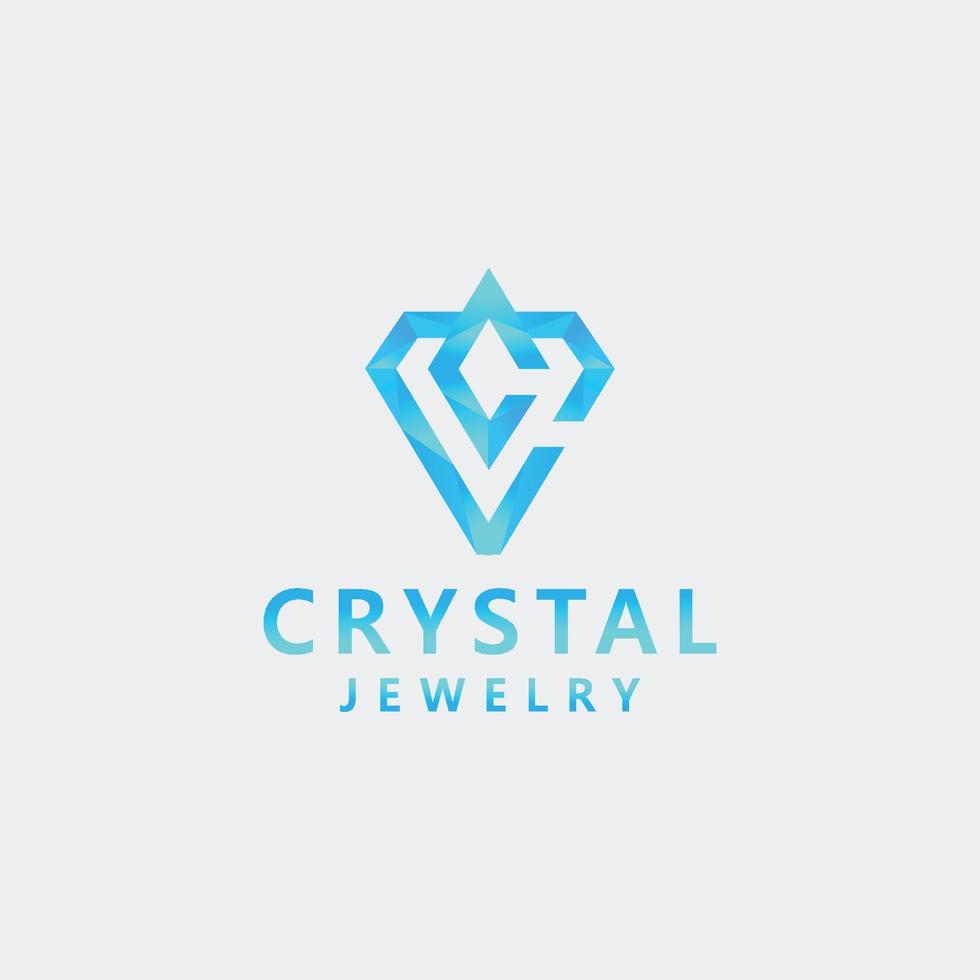 kristall Smycken logotyp ikon design mall platt vektor