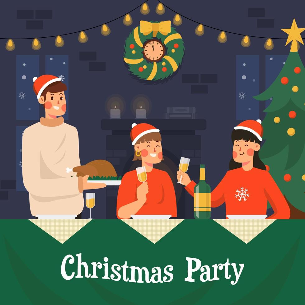 feiern der erwachsenen weihnachtsillustration der party vektor