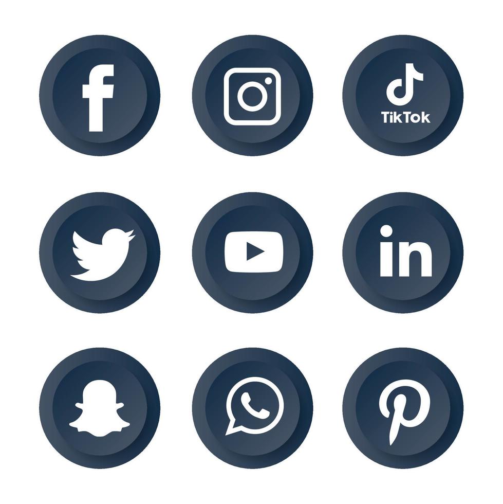 Social-Media-Symbole setzen Logo-Vektor-Illustrator vektor