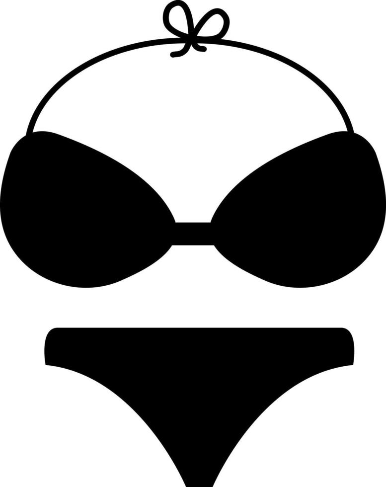 svart bikini, illustration, vektor, på en vit bakgrund. vektor