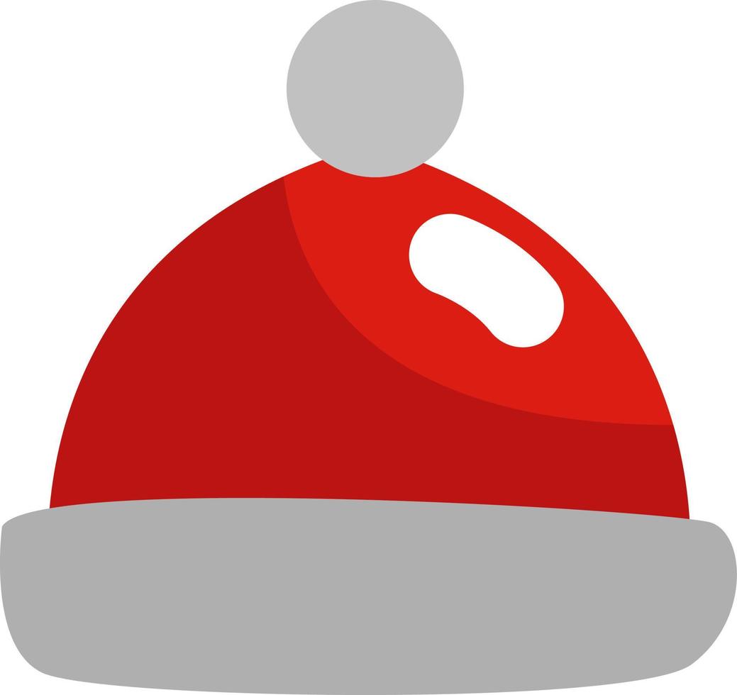 röd santas hatt, illustration, vektor på en vit bakgrund.