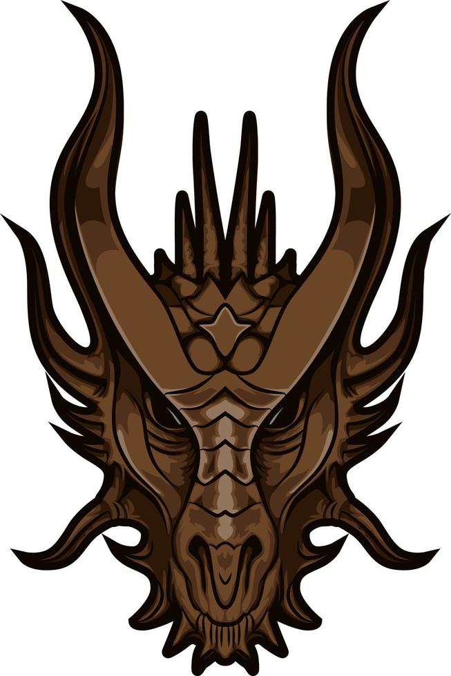 vektor illustration av skrämmande drake huvud