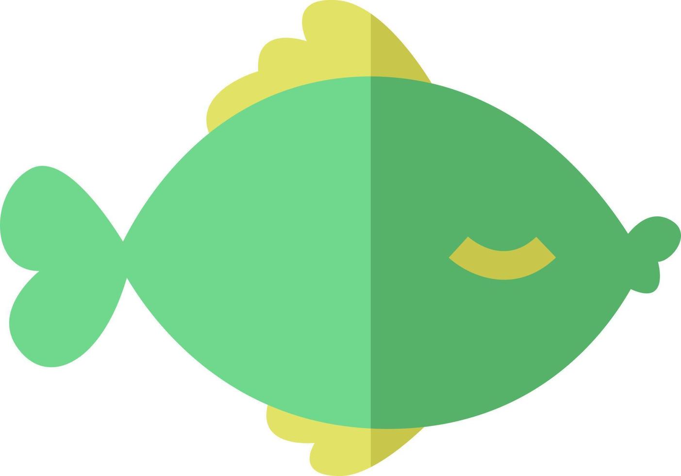 grön fisk, illustration, vektor på en vit bakgrund.