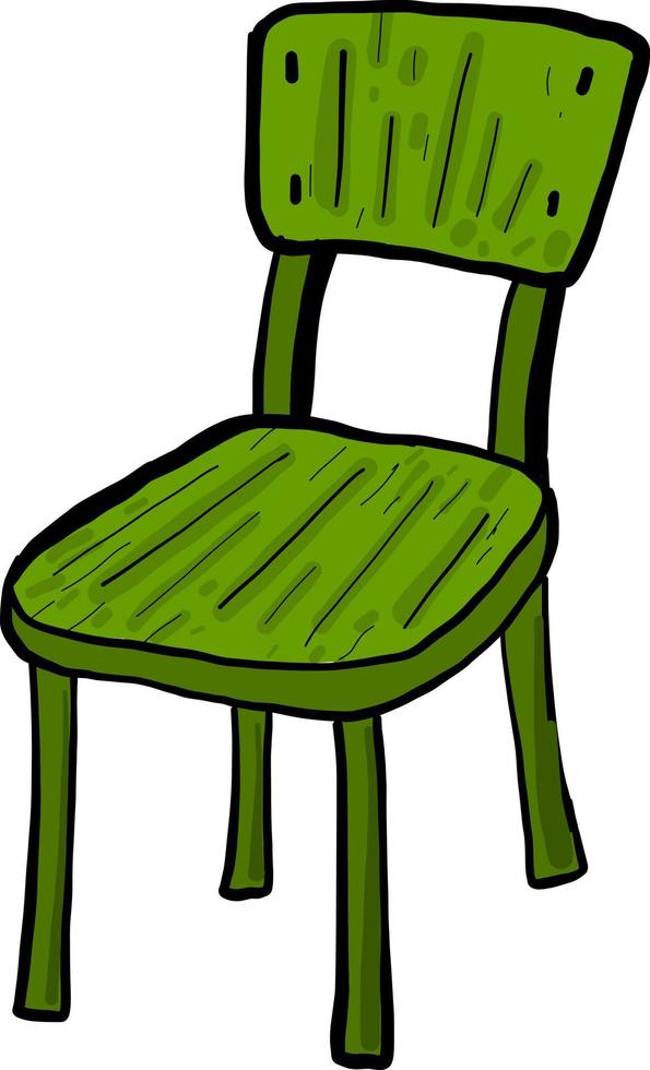 grüner Stuhl, Illustration, Vektor auf weißem Hintergrund.