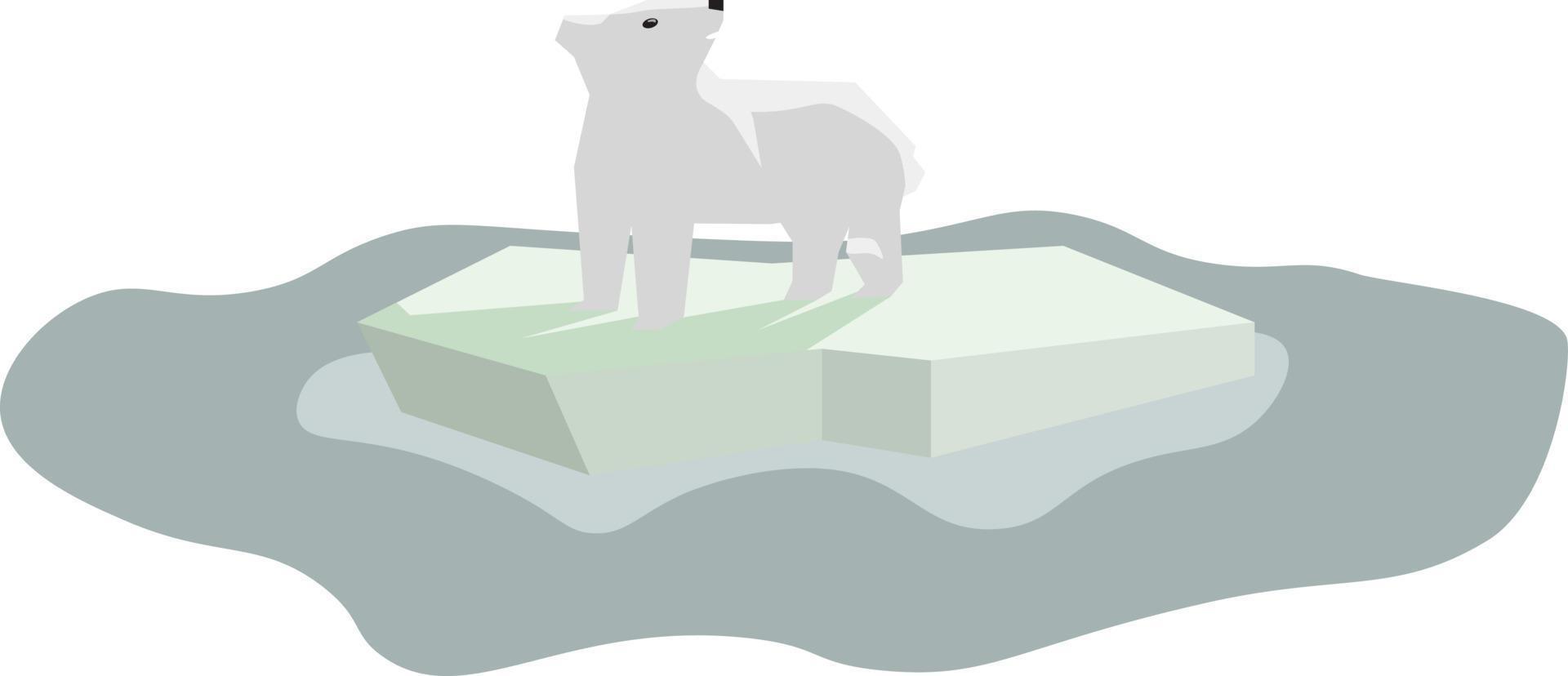 Eisbär, Illustration, Vektor auf weißem Hintergrund.