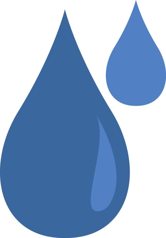 två blå vatten droppar, ikon illustration, vektor på vit bakgrund