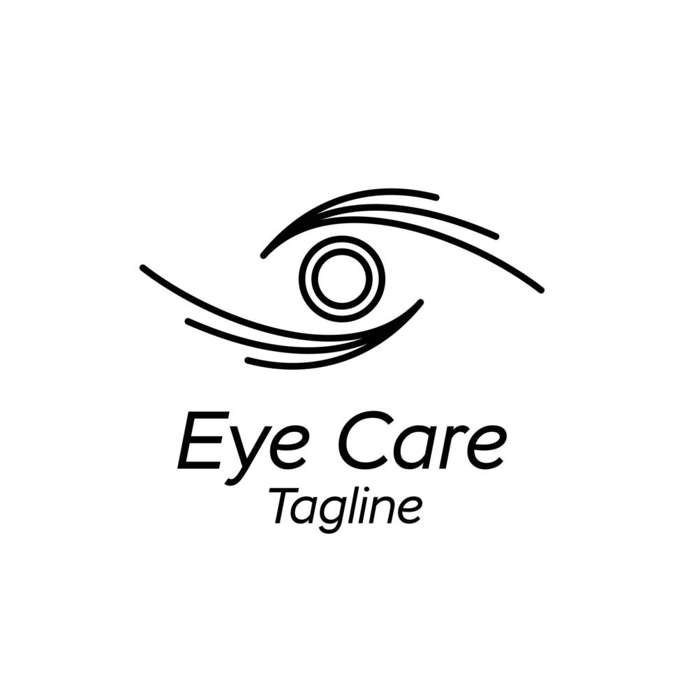 Line Art Augenpflege-Logo-Design vektor