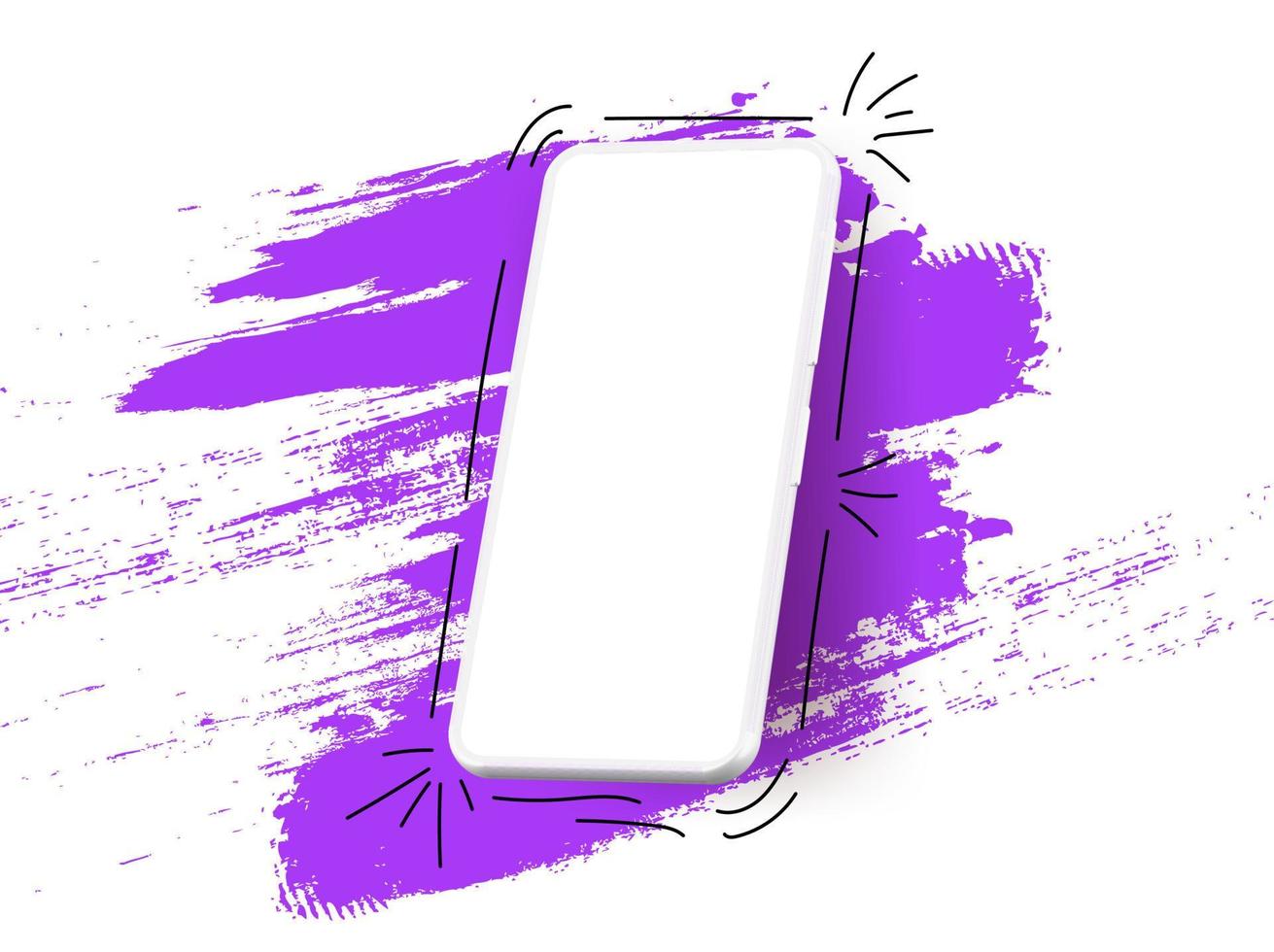 moderne Farbe und geometrisch. Banner-Design-Vorlage auf dem Hintergrund des Mobiltelefons. mobiles modernes Plakat. Marketing Sonderangebot Promotion. Smartphone-Modell vektor