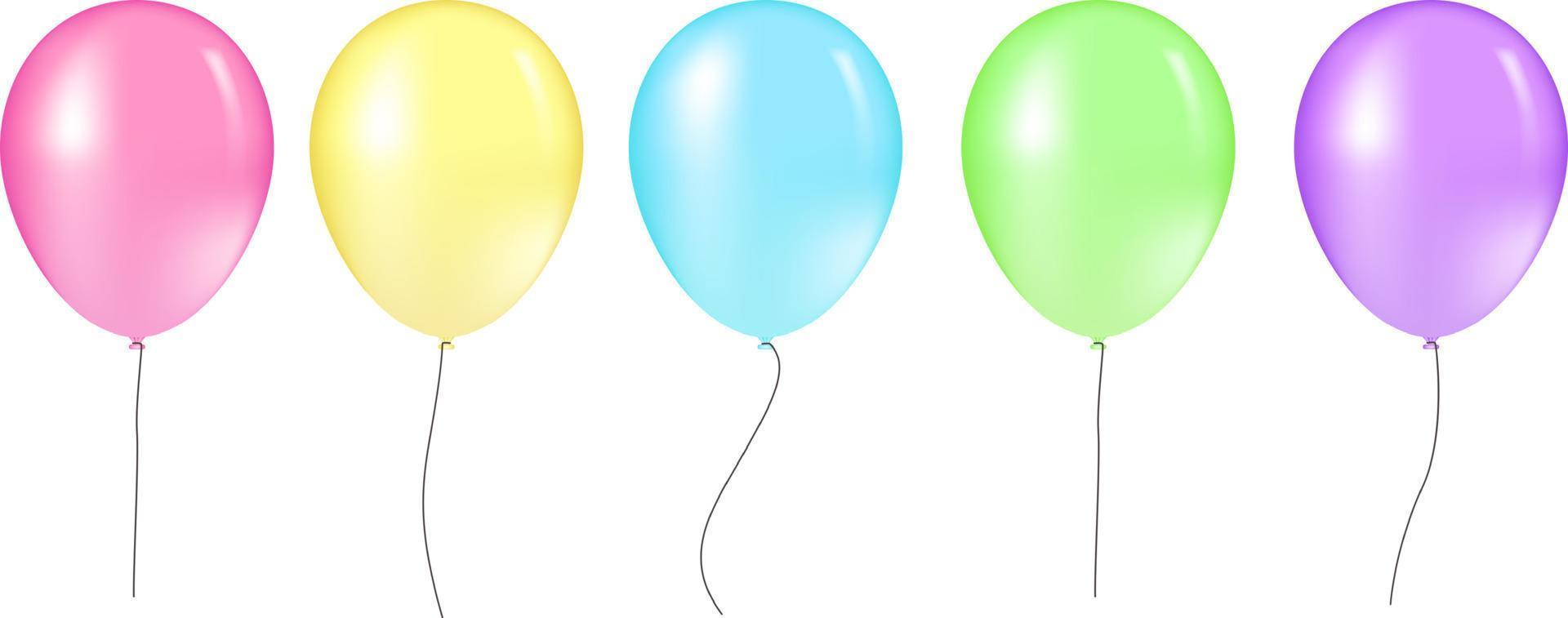 ballong uppsättning. vektor illustration av skinande färgrik glansig ballonger. realistisk luft 3d ballonger isolerat på vit bakgrund. stor samling av annorlunda trevlig ballonger. design element ballong