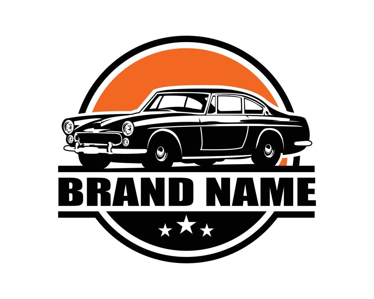italienisches Luxus-Muscle-Car-Logo isoliert auf orangefarbenem Hintergrund beste Seitenansicht für Abzeichen, Emblem, Symbol, verfügbar in eps 10. vektor