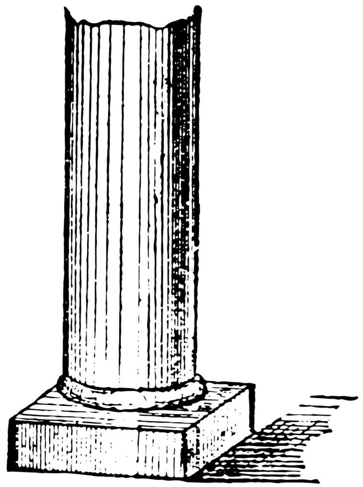 Säulen, Denkmal, Vintage-Gravur. vektor
