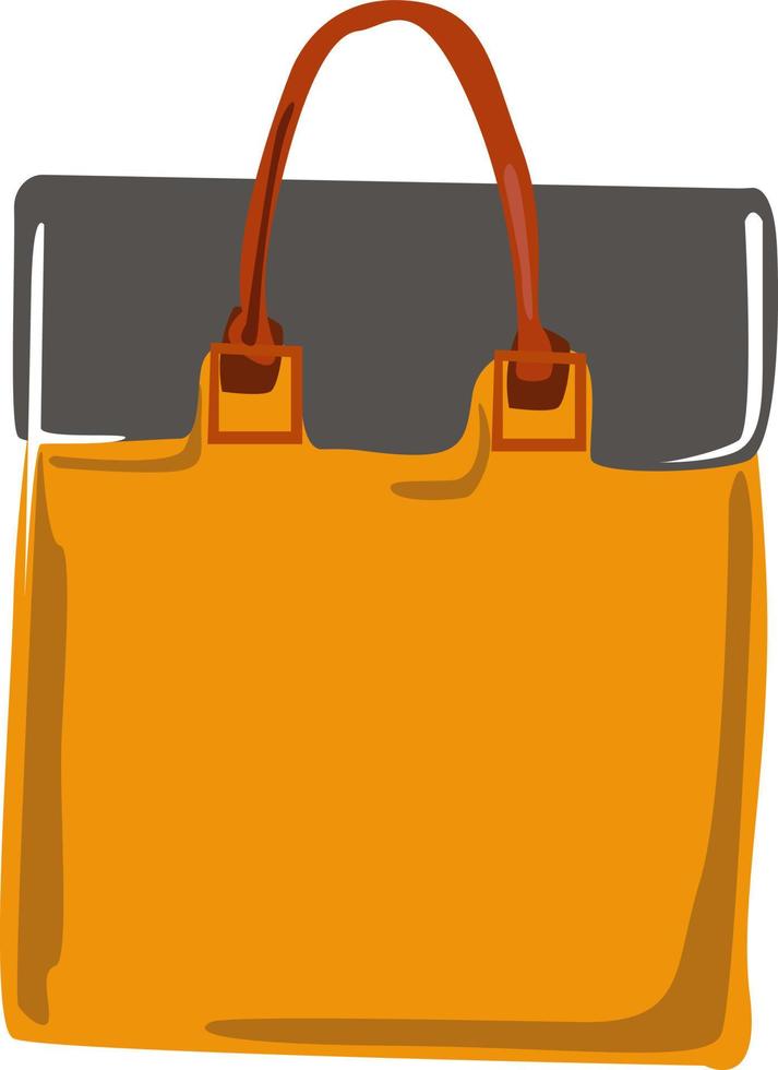orange Tasche, Illustration, Vektor auf weißem Hintergrund.