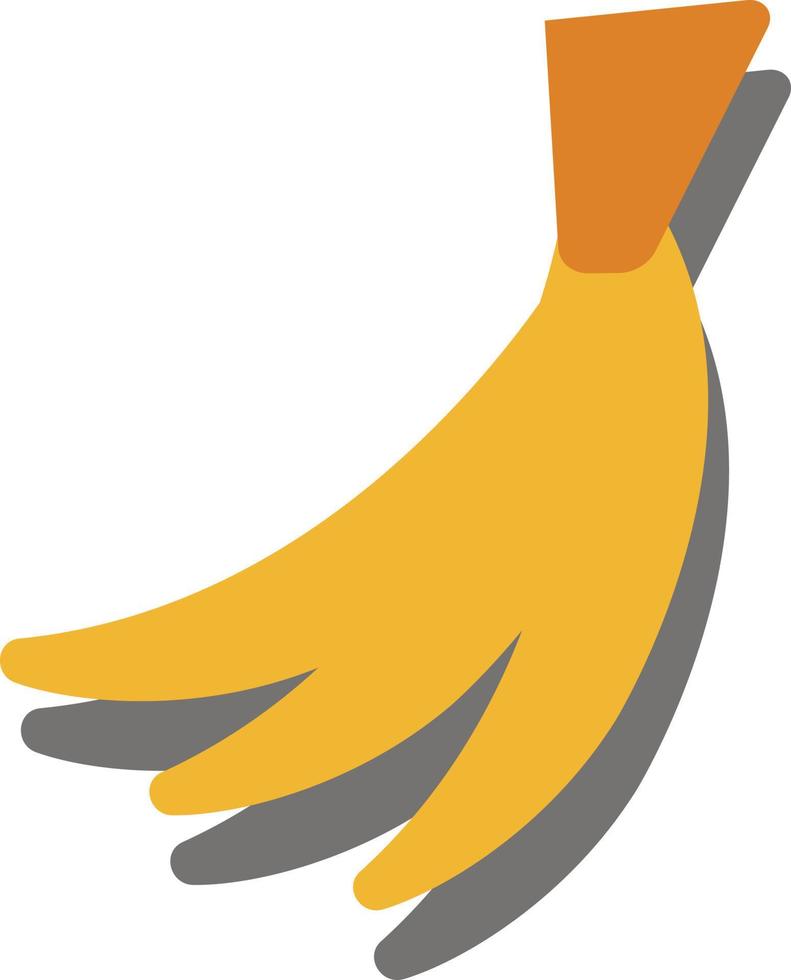 gelbe Banane, Illustration, Vektor auf weißem Hintergrund.