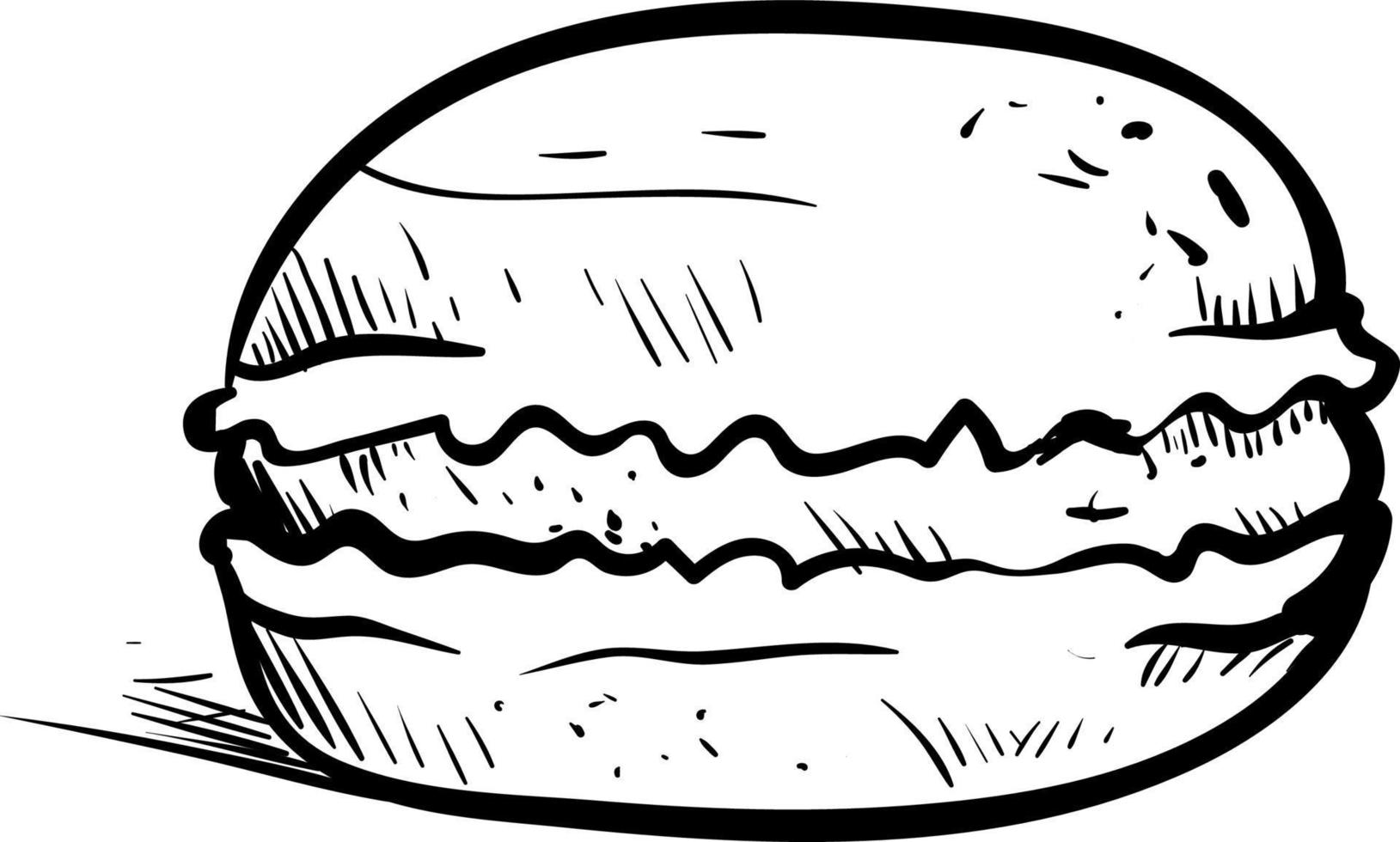 teckning av macaron, illustration, vektor på vit bakgrund.