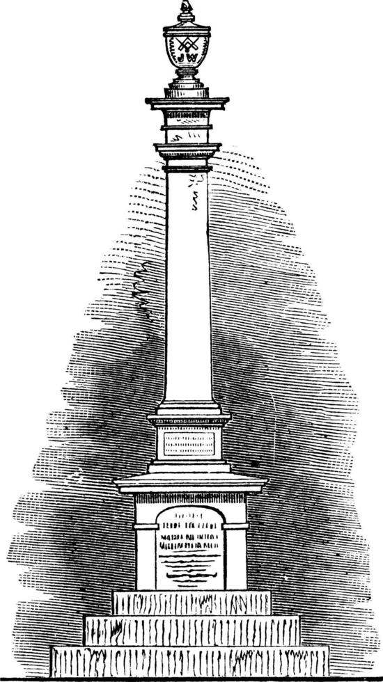 warrens monument, vintage illustration vektor