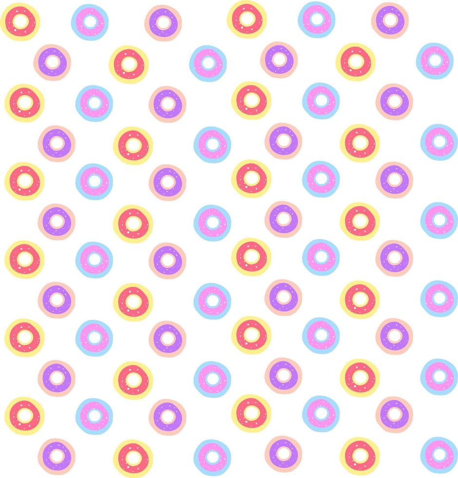 Donuts-Tapete, Illustration, Vektor auf weißem Hintergrund.