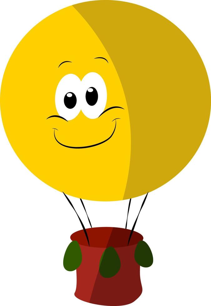 gul ballong, illustration, vektor på vit bakgrund.