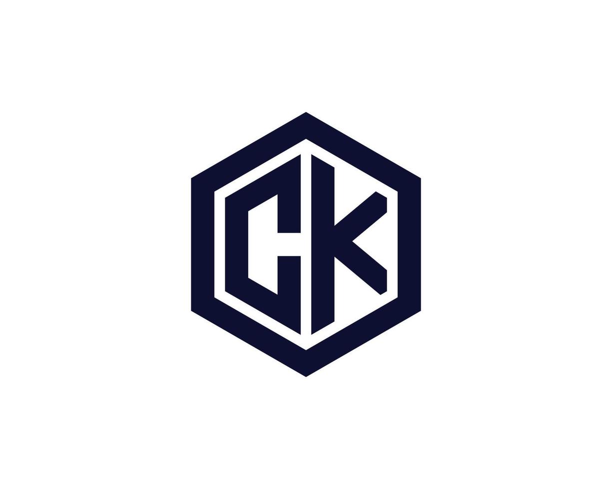 ck kc logotyp design vektor mall