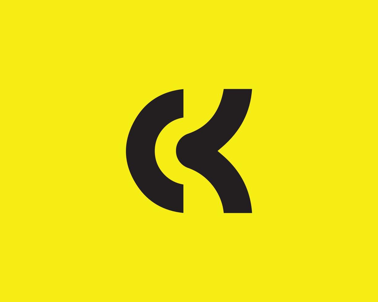 ck kc logotyp design vektor mall